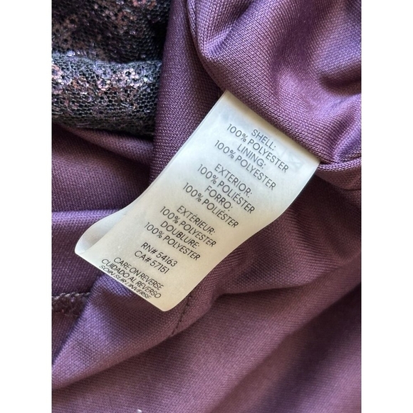 Calvin Klein Sequined Ombre Maxi Dress Silver Purple V-Neck Ball Gown Size 8 - Picture 9 of 9